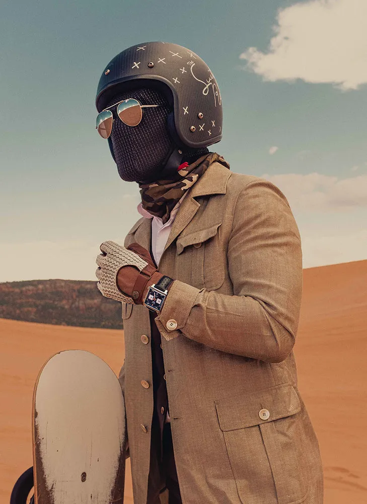 Men's The Suited Racer Fingerless Crochet-Back Leather Driving Gloves sold by Dents Gloves product image thumbnail 3