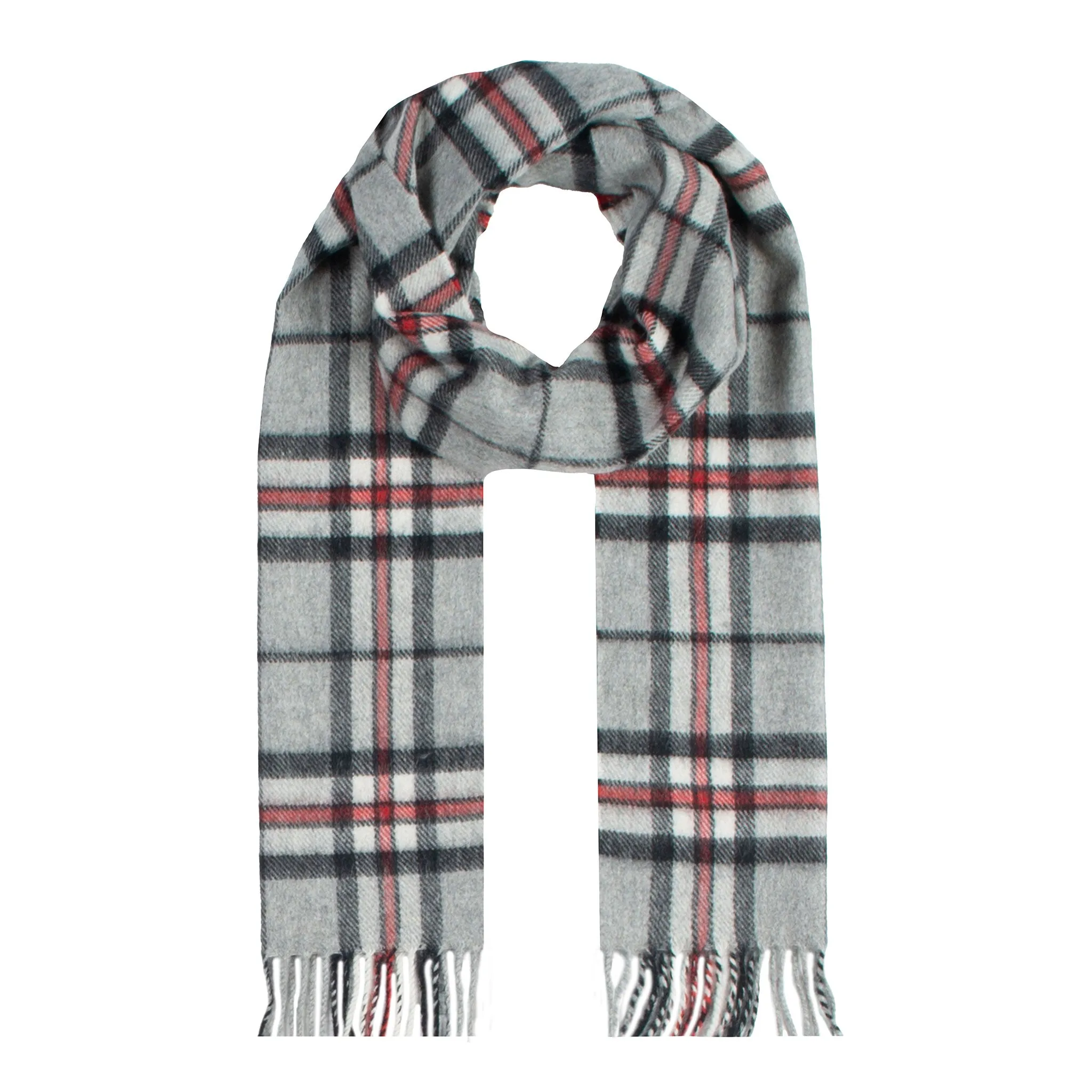 Heritage Bold Check Cashmere Scarf with Tassels and Gift Box sold by Dents Gloves