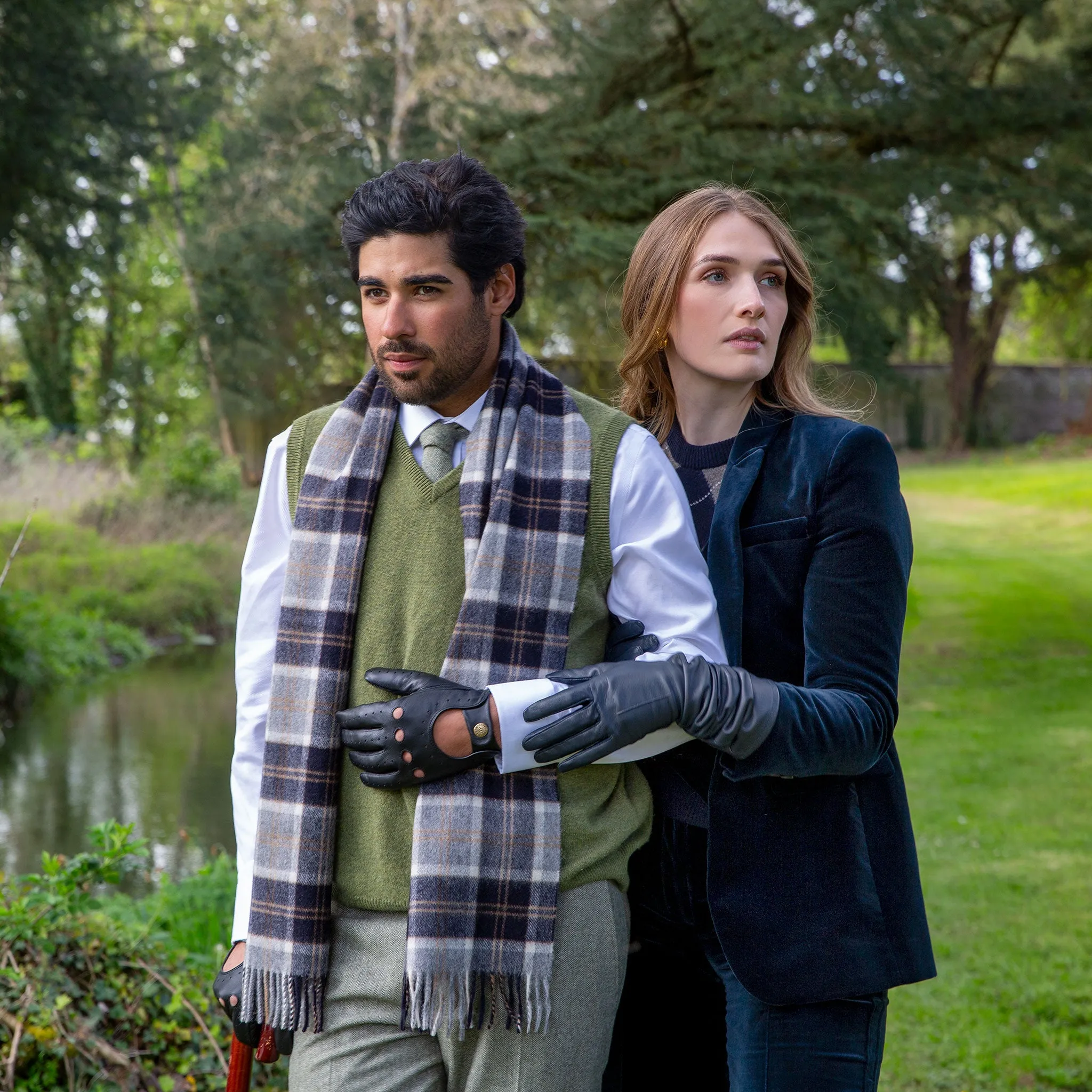 Heritage Tartan Check Cashmere Scarf with Tassels and Gift Box sold by Dents Gloves product image thumbnail 3