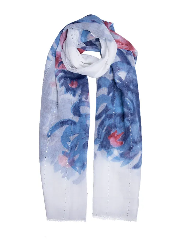 Women's Chrysanthemum Print Lightweight Scarf sold by Dents Gloves