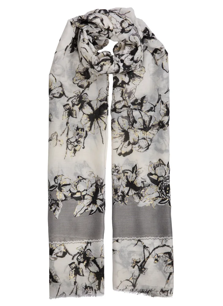 Women's Floral Print Lightweight Scarf sold by Dents Gloves product image thumbnail 2