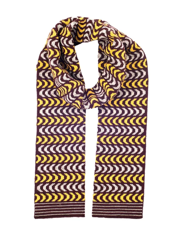 Women's Chevron Pattern Knitted Scarf made by Dents Gloves