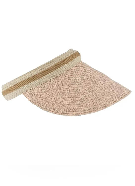Women's Straw Sun Visor with Ribbon Band sold by Dents Gloves product image thumbnail 2