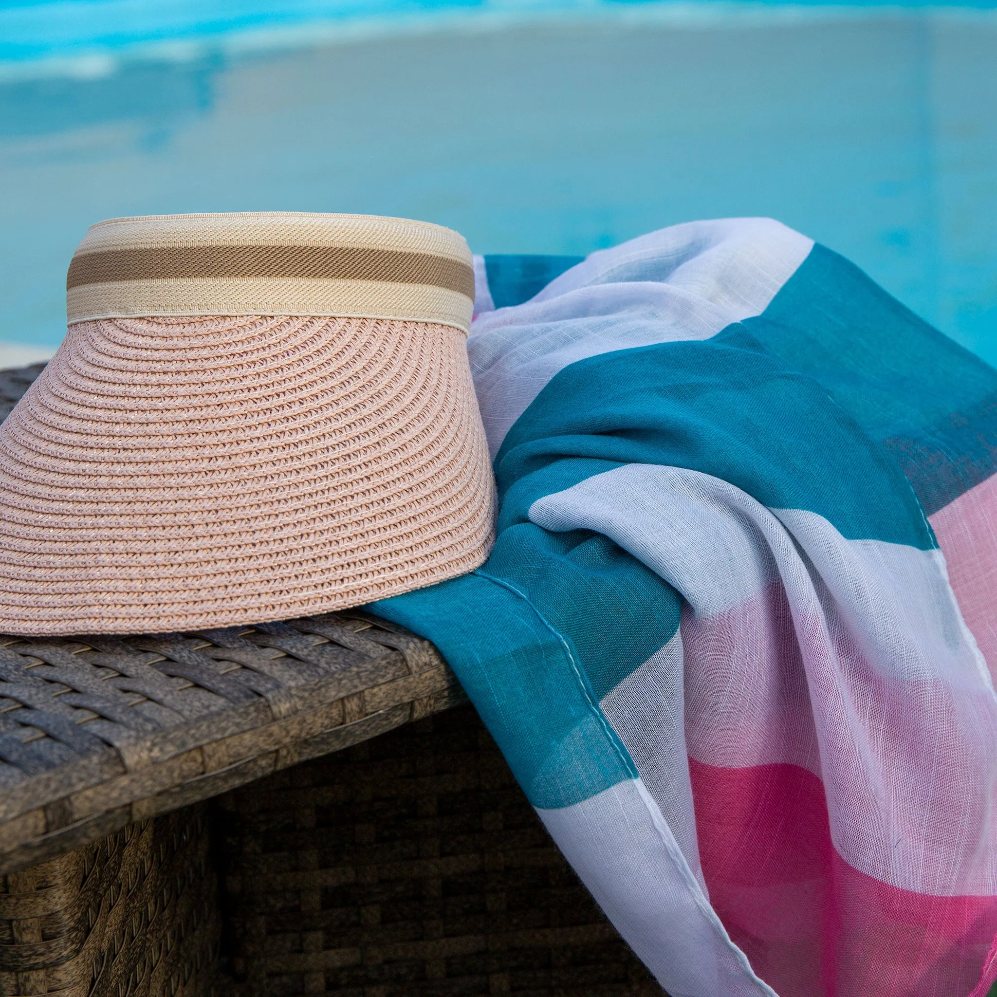 Women's Straw Sun Visor with Ribbon Band sold by Dents Gloves product image thumbnail 3