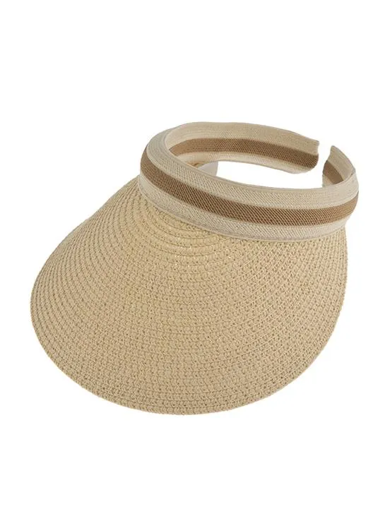 Women's Straw Sun Visor with Ribbon Band sold by Dents Gloves product image thumbnail 4