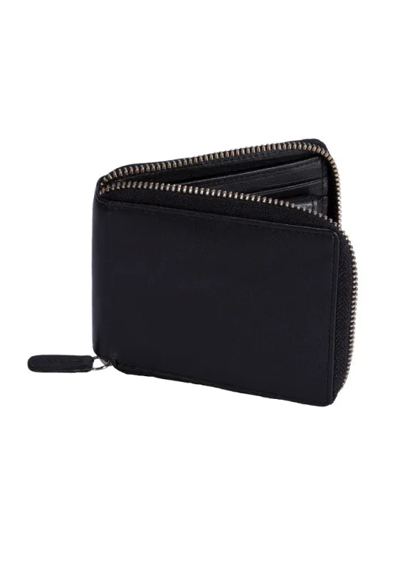 Men's Smooth Nappa Leather Zip-Round Wallet with RFID Blocking and Coin Purse sold by Dents Gloves