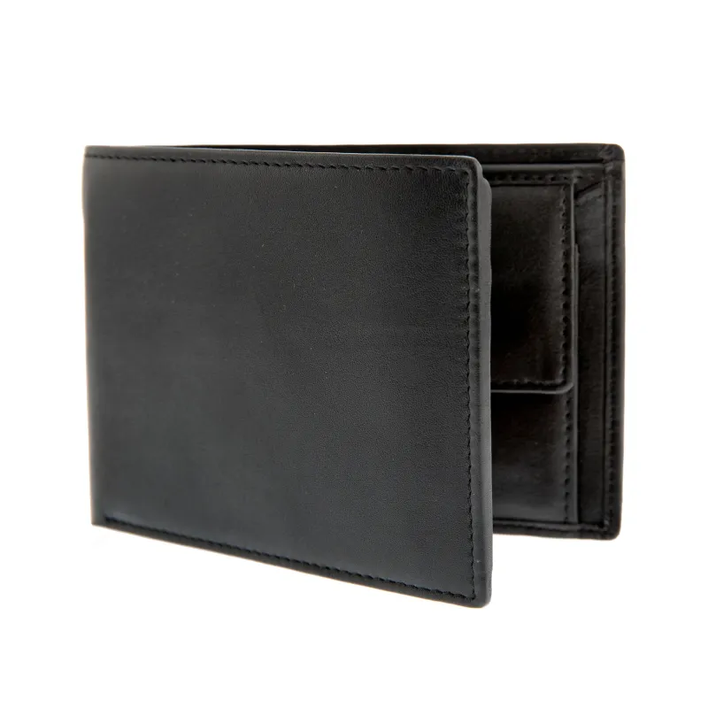 Men's Smooth Nappa Leather Trifold Wallet with RFID Blocking and Coin Purse made by Dents Gloves