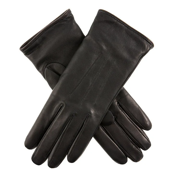 Women's Heritage Three-Point Lambswool-Lined Leather Gloves sold by Dents Gloves