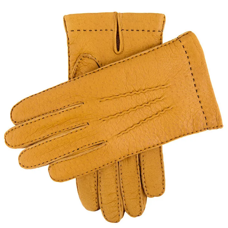 Men's Heritage Handsewn Three-Point Cashmere-Lined Peccary Leather Gloves sold by Dents Gloves