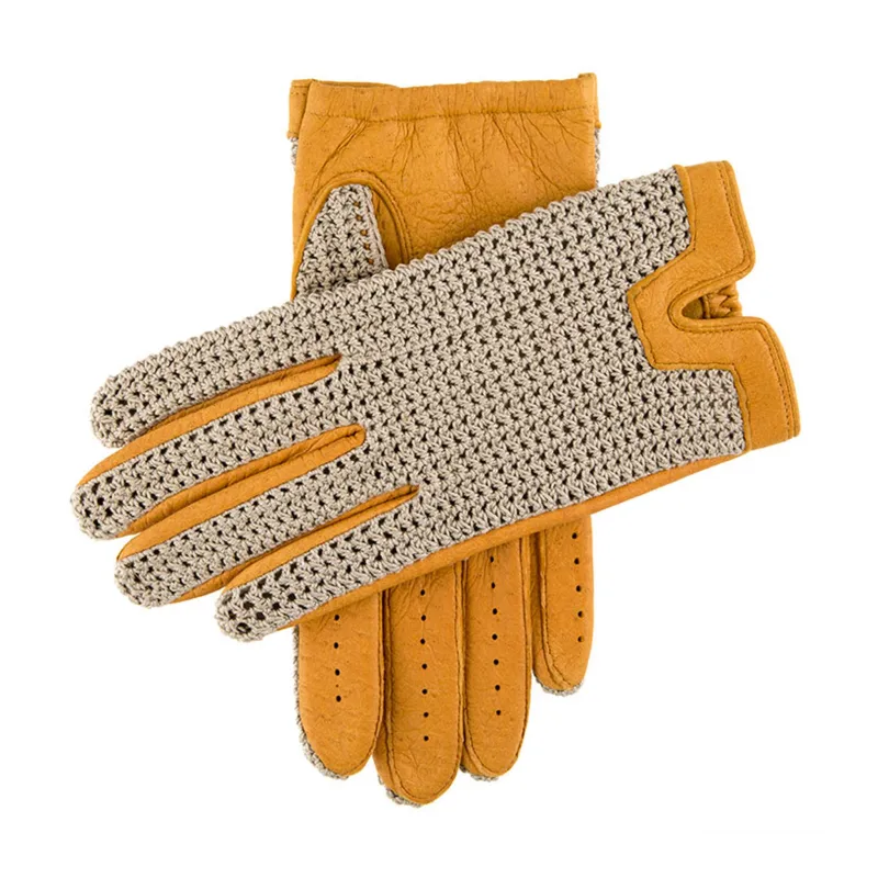 Men's Heritage Crochet-Back Peccary Leather Driving Gloves sold by Dents Gloves