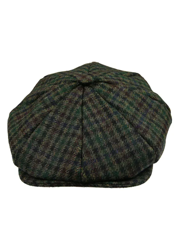 Men's Abraham Moon Tweed Dogtooth Check Newsboy Cap sold by Dents Gloves