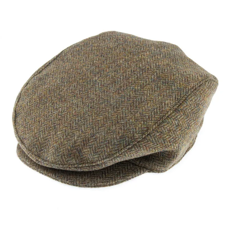 Men's Abraham Moon Herringbone Tweed Flat Cap sold by Dents Gloves