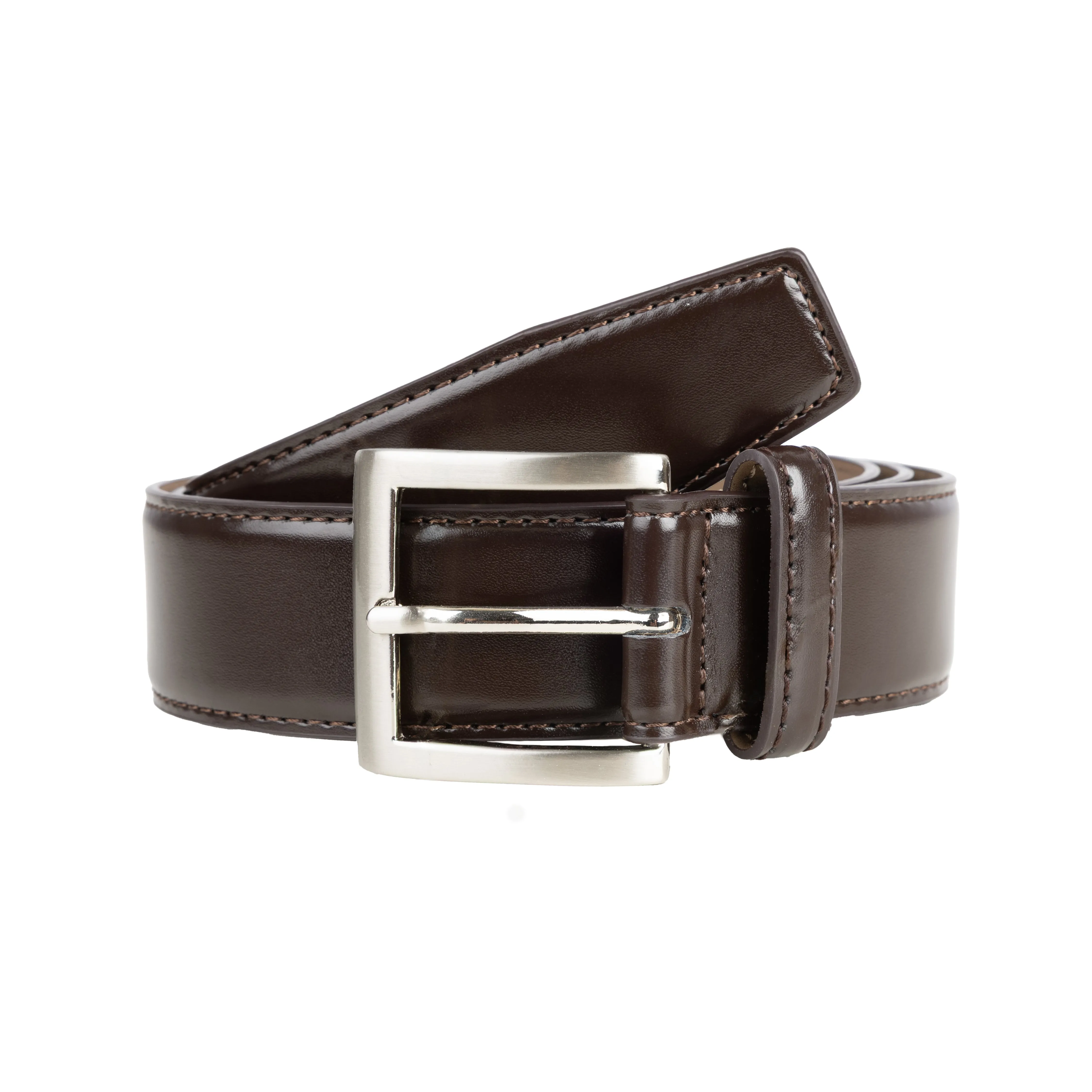 Men's Contrast-Lined Leather Belt with Satin Nickel Buckle sold by Dents Gloves product image thumbnail 4