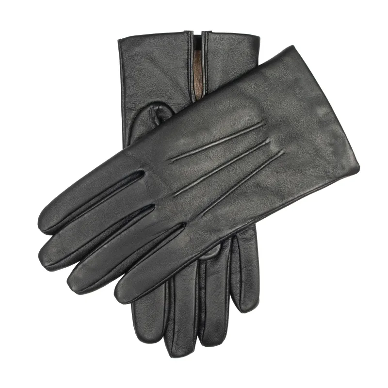 Men’s Touchscreen Three-Point Cashmere-Lined Leather Gloves sold by Dents Gloves