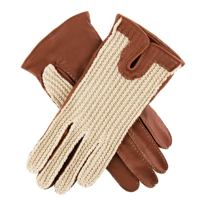 Women's Handsewn Crochet-Back Imitation Peccary Leather Driving Gloves sold by Dents Gloves
