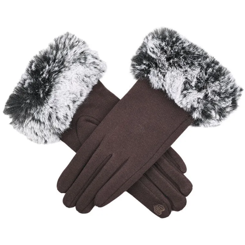 Women's Touchscreen Thermal Gloves with Faux Fur Cuffs sold by Dents Gloves