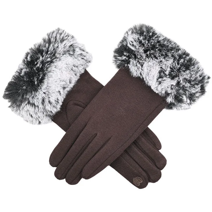 Women's Touchscreen Thermal Gloves with Faux Fur Cuffs sold by Dents Gloves