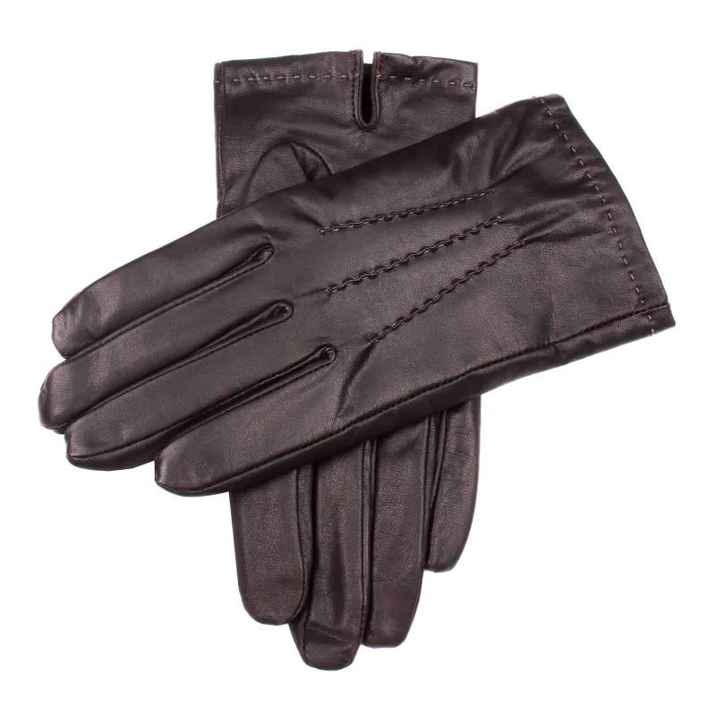 Men's Touchscreen Three-Point Fleece-Lined Leather Gloves sold by Dents Gloves