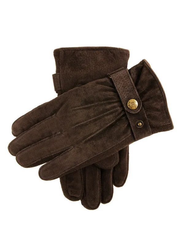 Men's Three-Point Fleece-Lined Suede Gloves made by Dents Gloves