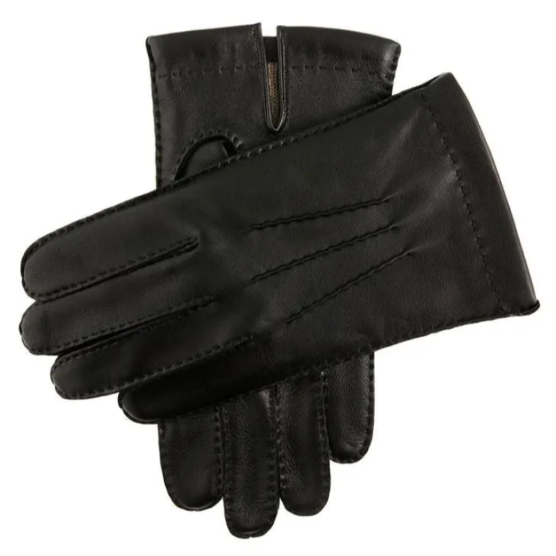 Men's Touchscreen Handsewn Three-Point Cashmere-Lined Leather Gloves sold by Dents Gloves