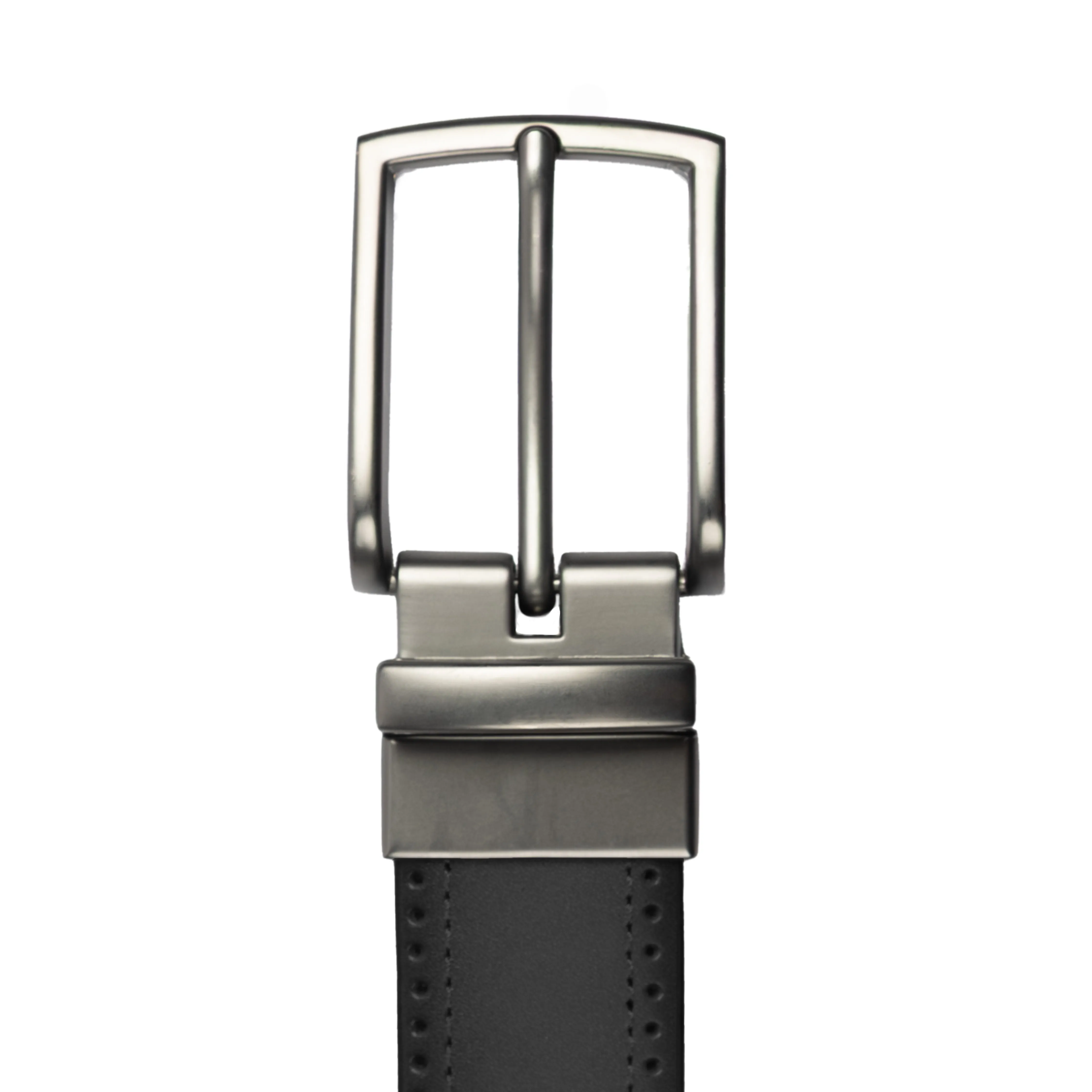 Men's Reversible Leather Belt with Gunmetal Buckle and Brogue Detail sold by Dents Gloves product image thumbnail 3