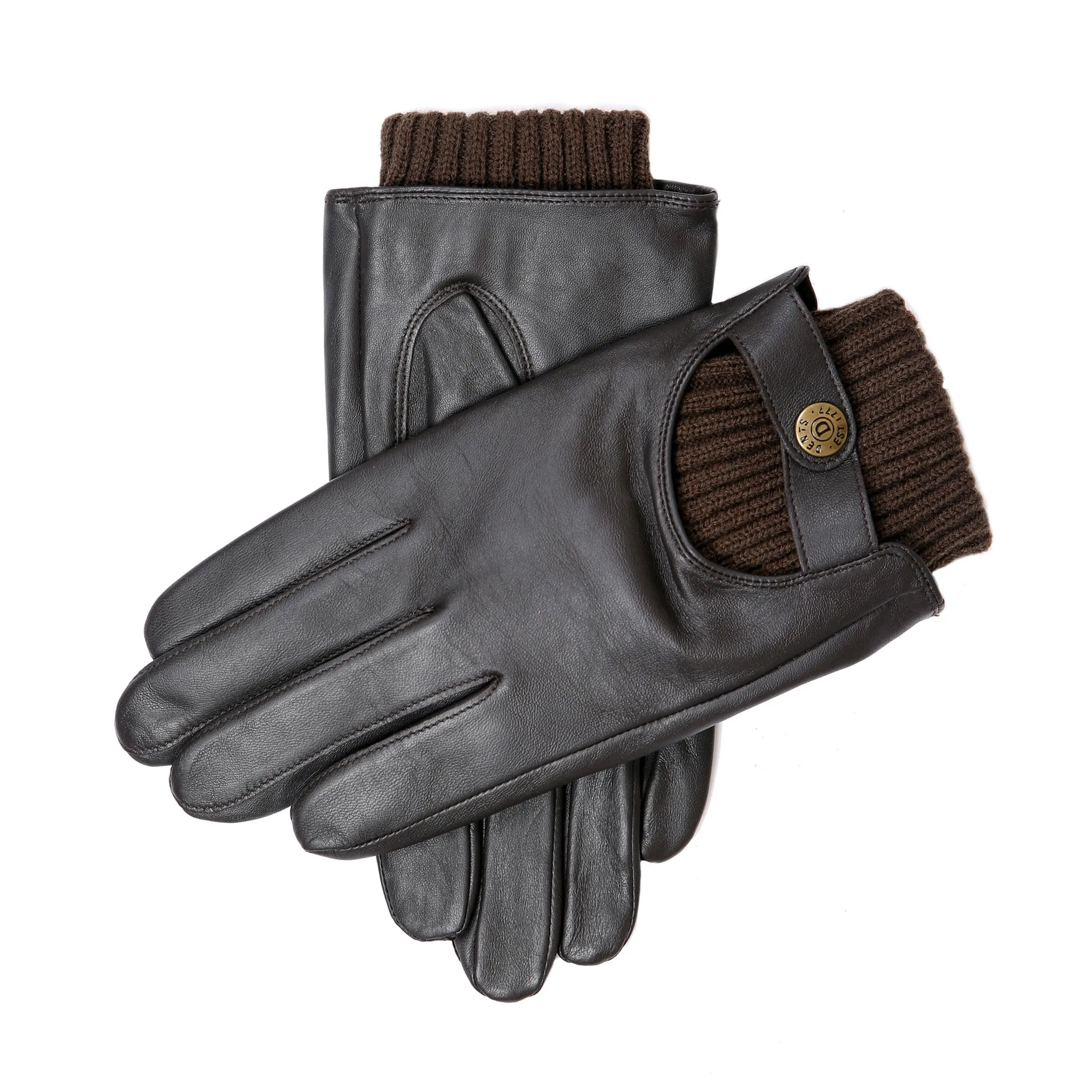 Men's Touchscreen Lined Leather Gloves with Knitted Cuffs sold by Dents Gloves product image thumbnail 3