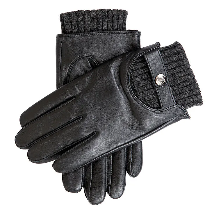 Men's Touchscreen Lined Leather Gloves with Knitted Cuffs sold by Dents Gloves