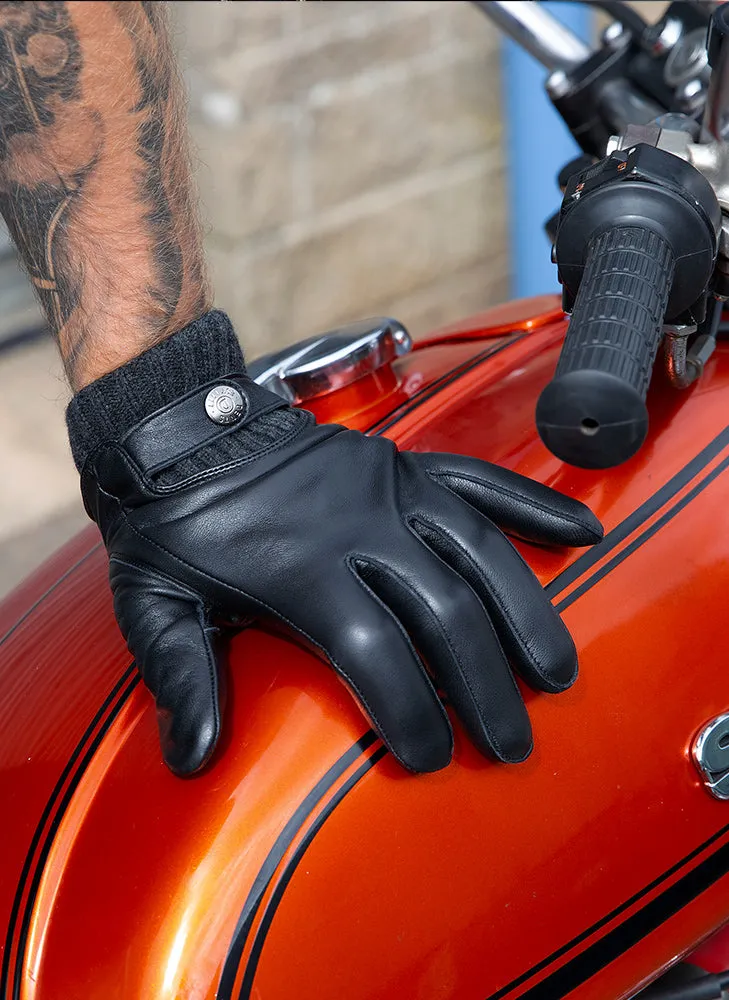 Men's Touchscreen Lined Leather Gloves with Knitted Cuffs sold by Dents Gloves product image thumbnail 2