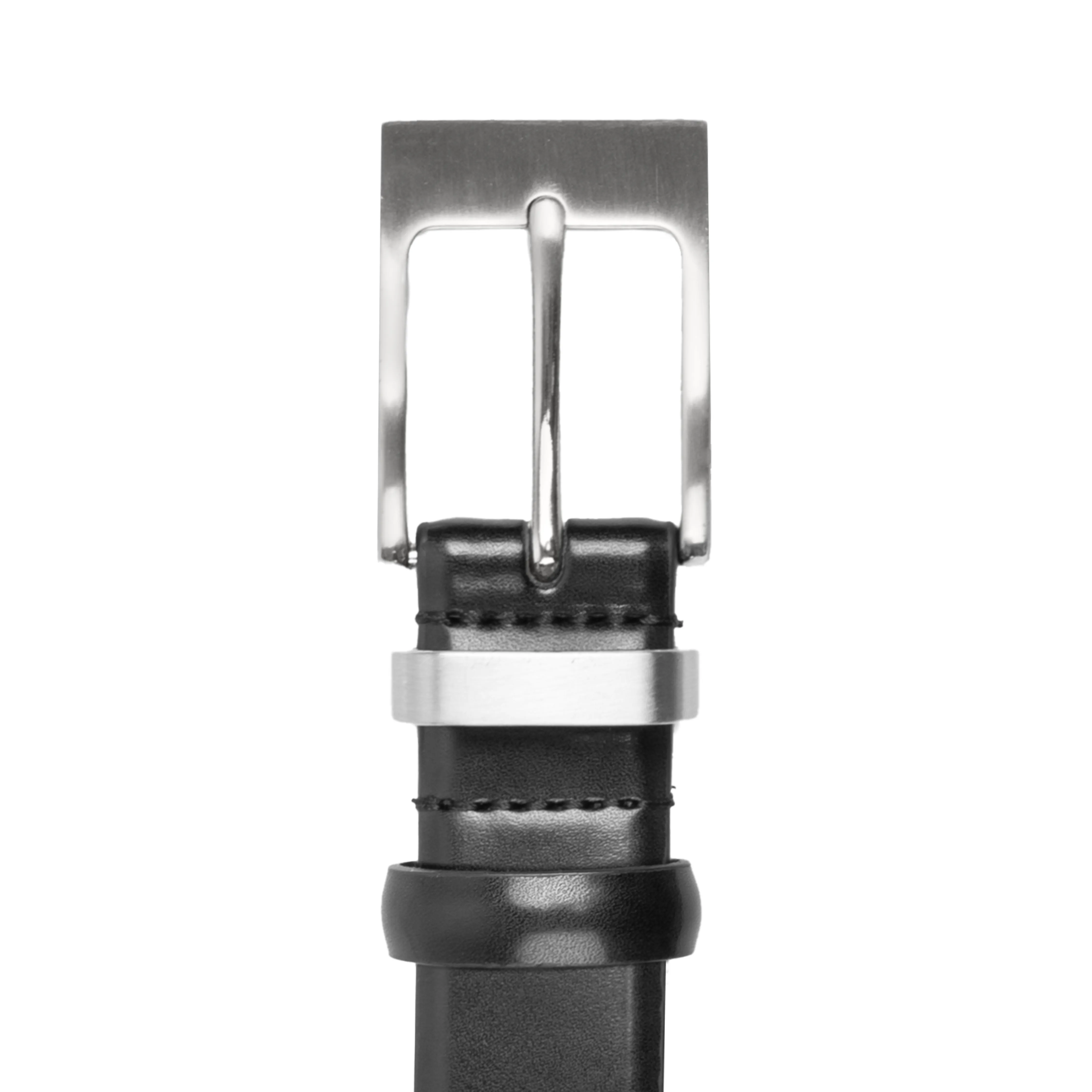 Men's Slim Lined Leather Belt with Brushed Nickel Buckle sold by Dents Gloves product image thumbnail 3