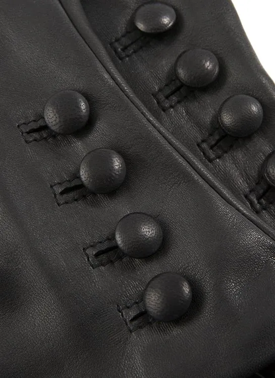 Women's Three-Point Cashmere-Lined Leather Gloves with Buttons sold by Dents Gloves product image thumbnail 2