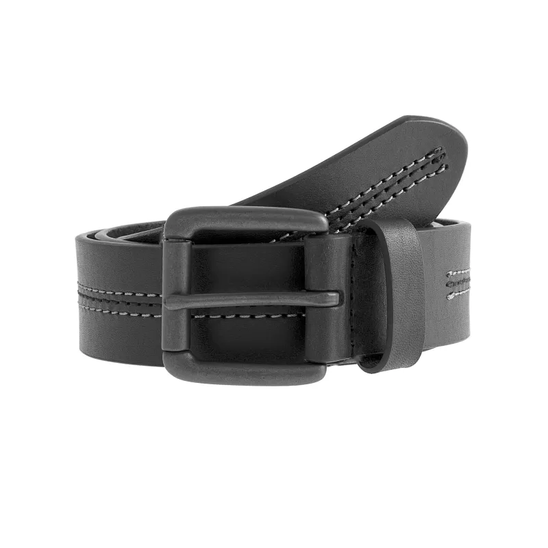 Men's Lined Full-Grain Leather Belt with Gunmetal Buckle and Stitch Detail sold by Dents Gloves