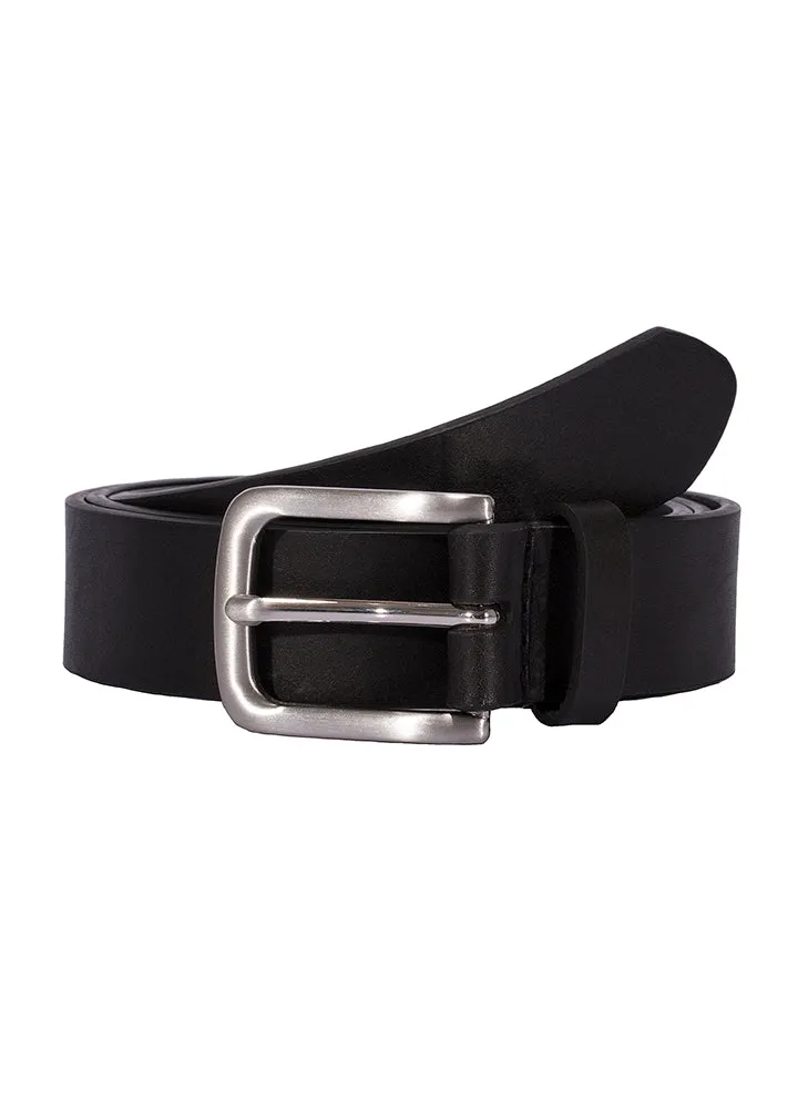 Men's Lined Full-Grain Leather Belt with Satin Nickel Buckle sold by Dents Gloves