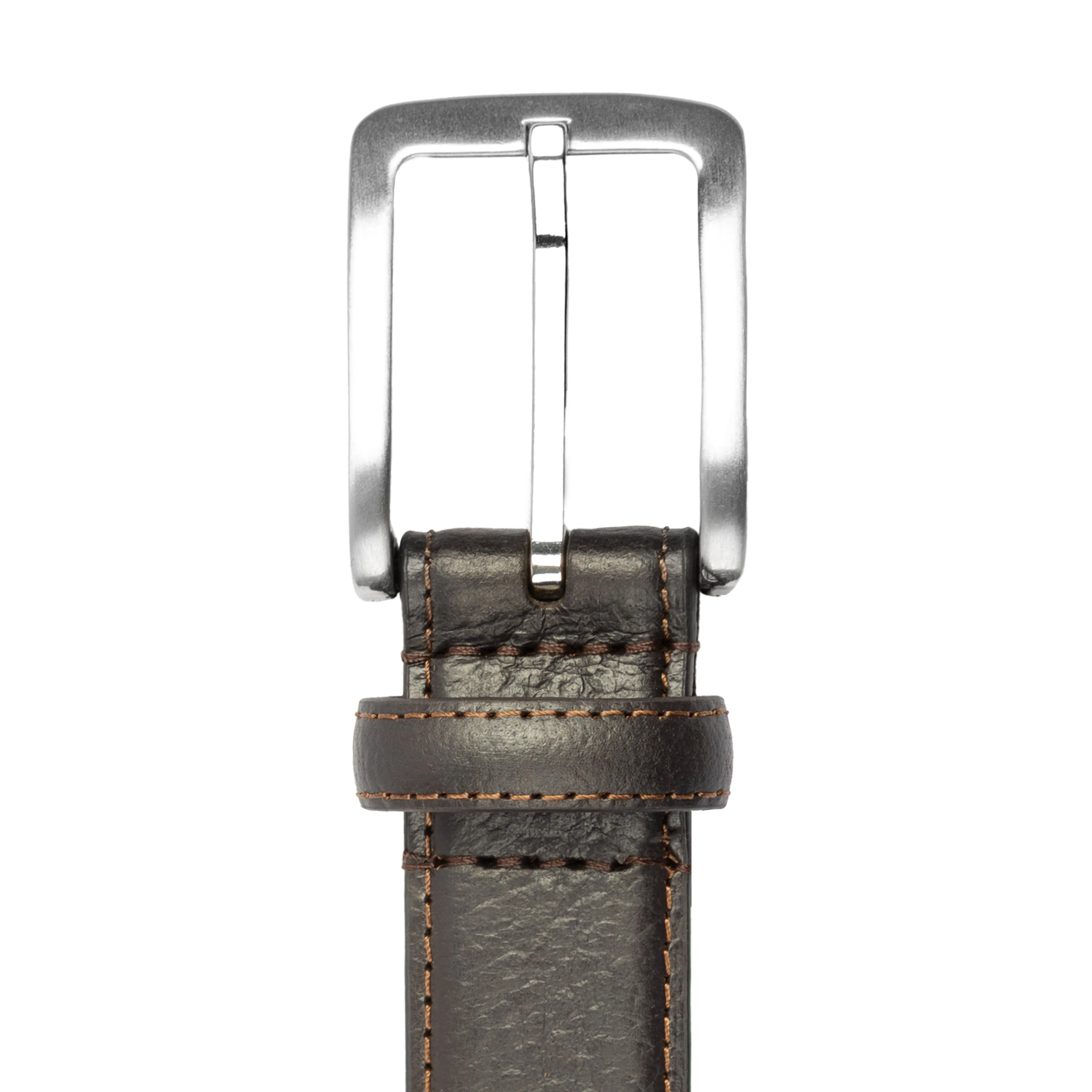 Men's Lined Full-Grain Leather Belt with Satin Nickel Buckle and Pebble Finish sold by Dents Gloves product image thumbnail 3