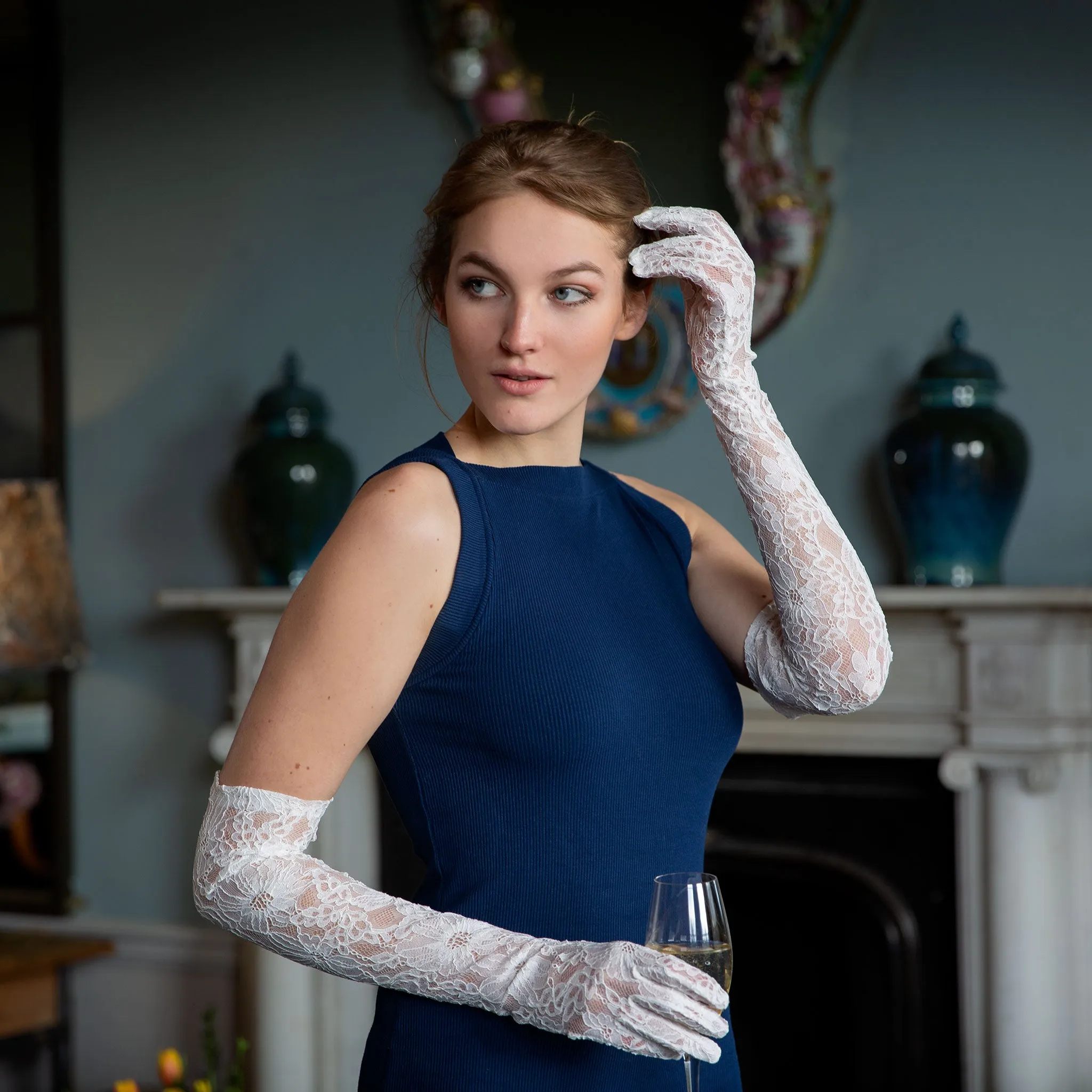 Women's Long Opera Lace Gloves sold by Dents Gloves product image thumbnail 2