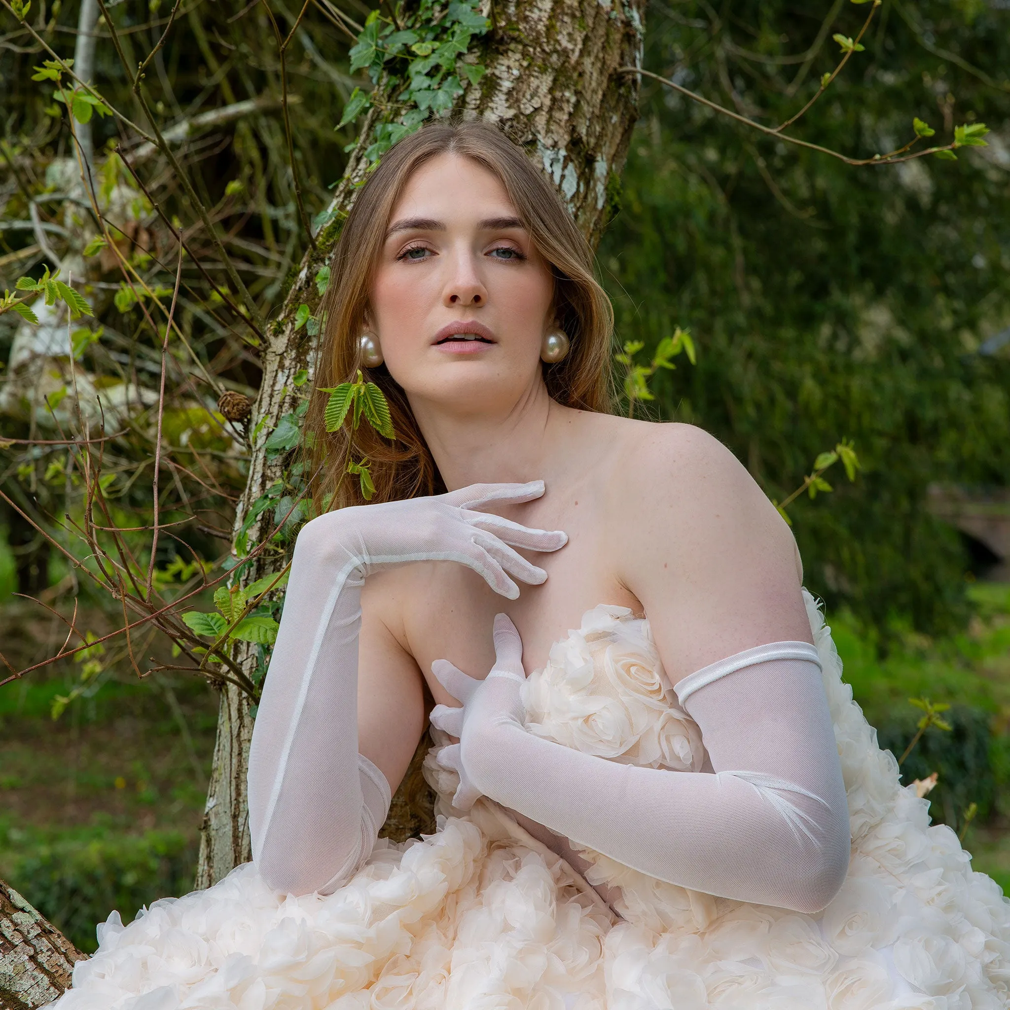 Women's Long Above-Elbow Tulle Gloves sold by Dents Gloves product image thumbnail 4