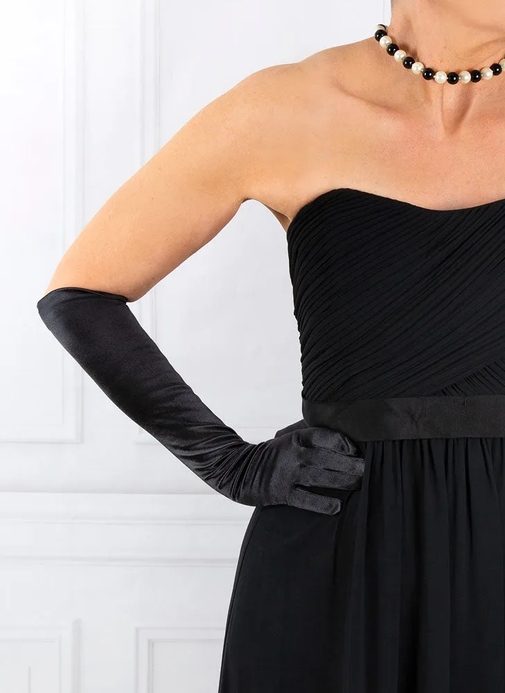 Women's Long Below-Elbow Satin Gloves with Buttons sold by Dents Gloves product image thumbnail 2