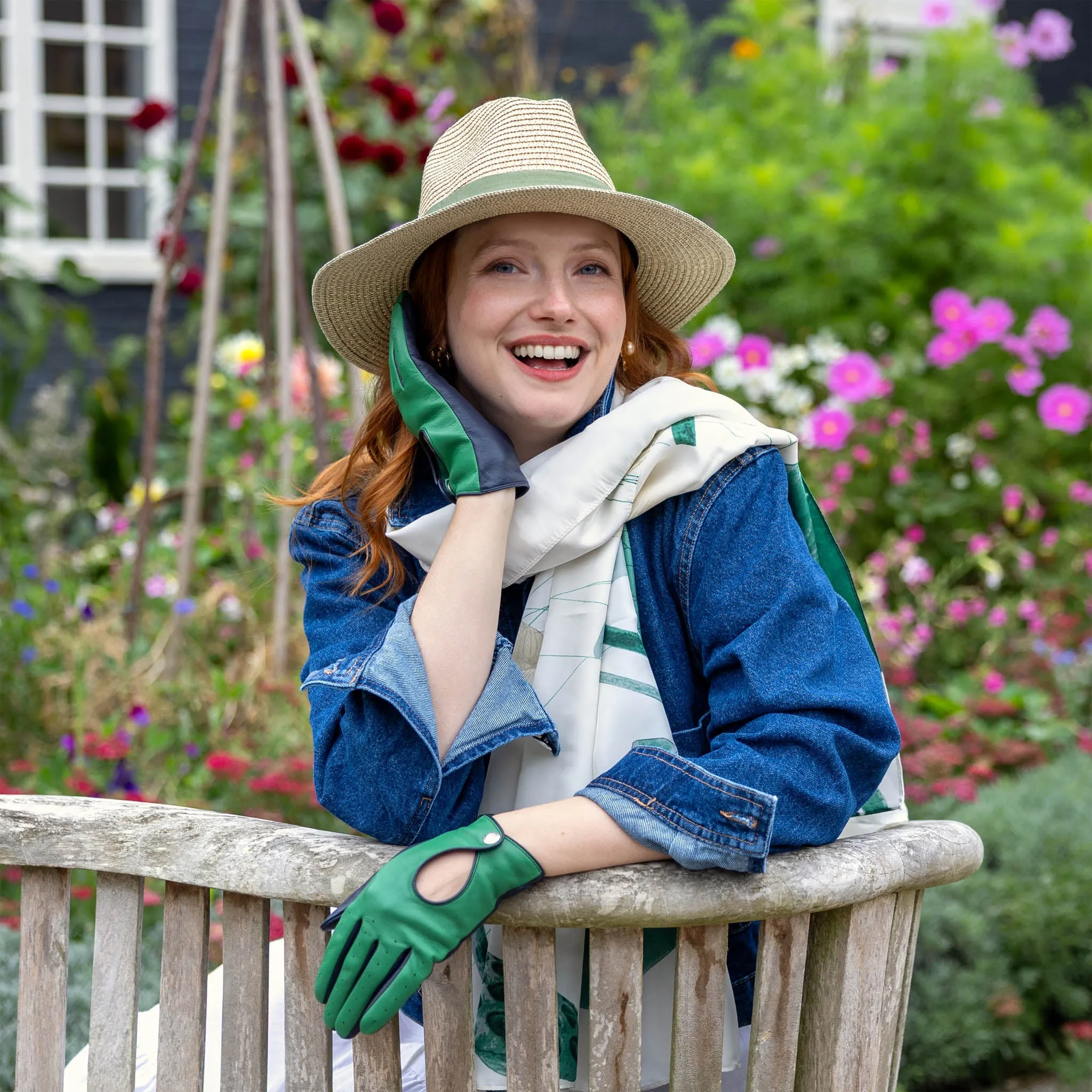 Women's Straw Fedora Hat with Colour Band and Two-Tone Brim sold by Dents Gloves product image thumbnail 3