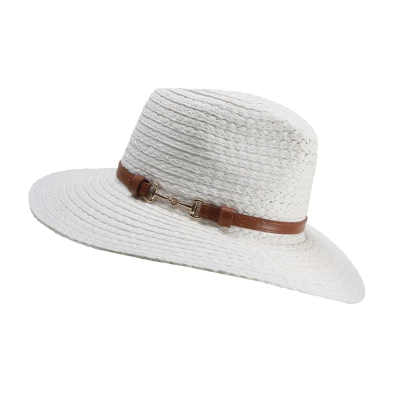Women's Straw Fedora Hat with Belt Detail sold by Dents Gloves