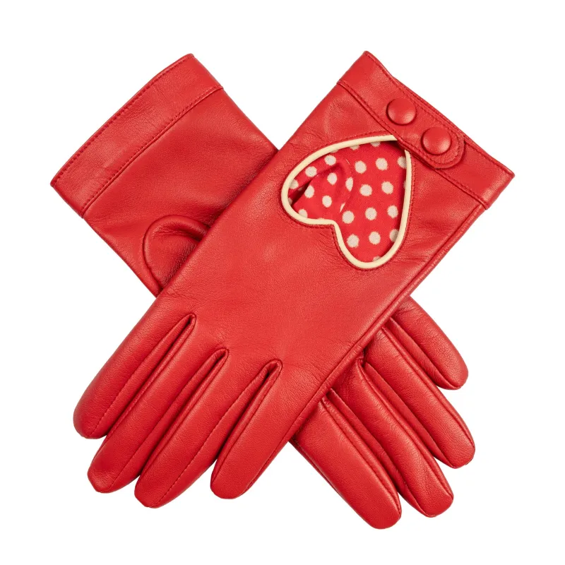 Women's Silk-Lined Leather Driving Gloves with Heart Cut-Out sold by Dents Gloves
