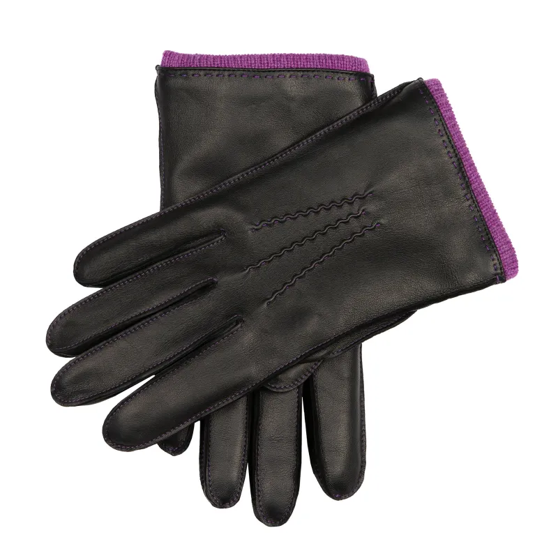 Men’s Heritage Three-Point Cashmere-Lined Leather Gloves with Colour Contrast Details sold by Dents Gloves