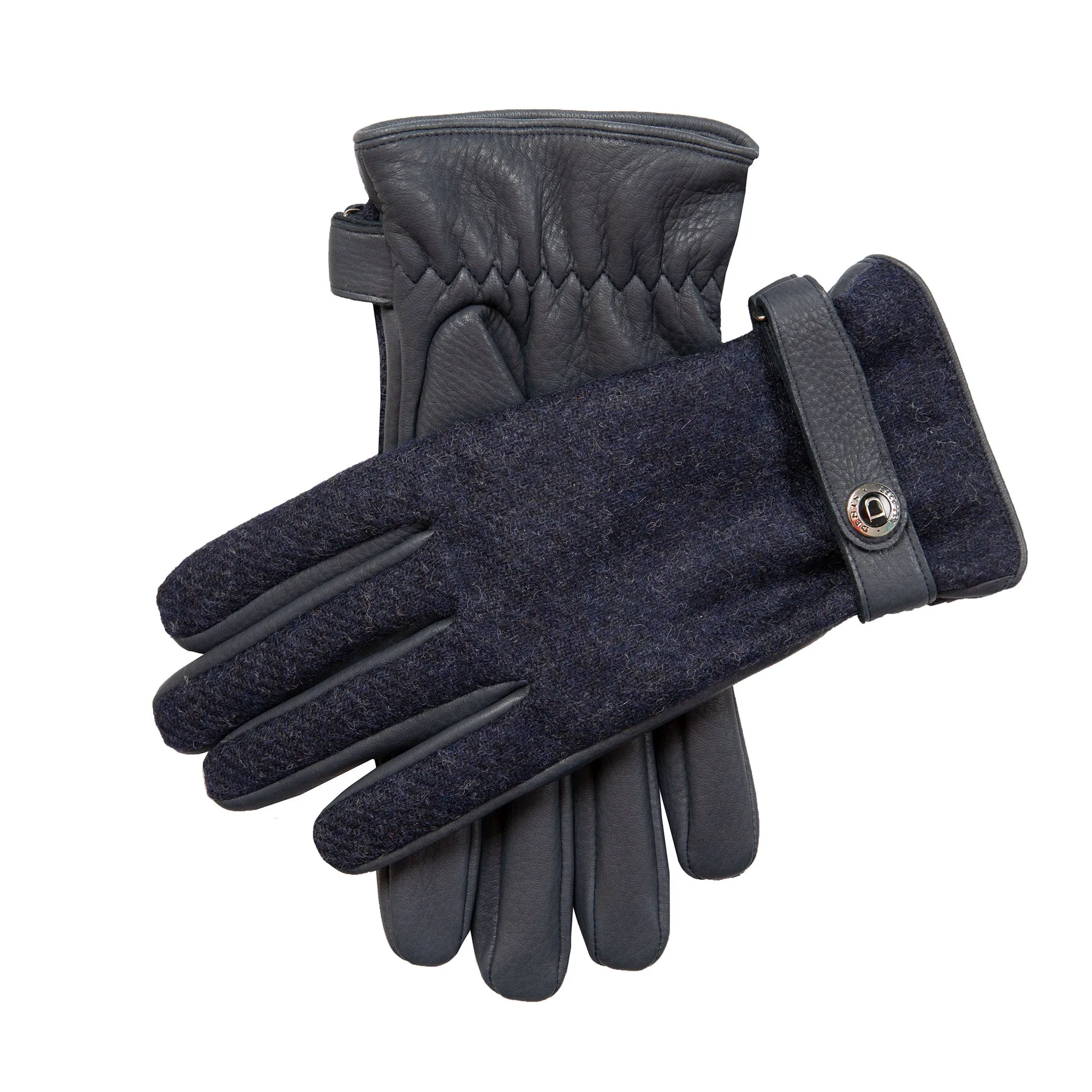 Men’s Heritage Cashmere-Lined Abraham Moon Tweed and Deerskin Leather Gloves sold by Dents Gloves product image thumbnail 3