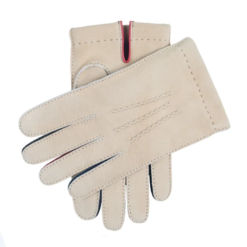 Men’s Heritage Handsewn Three-Point Cashmere-Lined Buckskin Leather Gloves sold by Dents Gloves