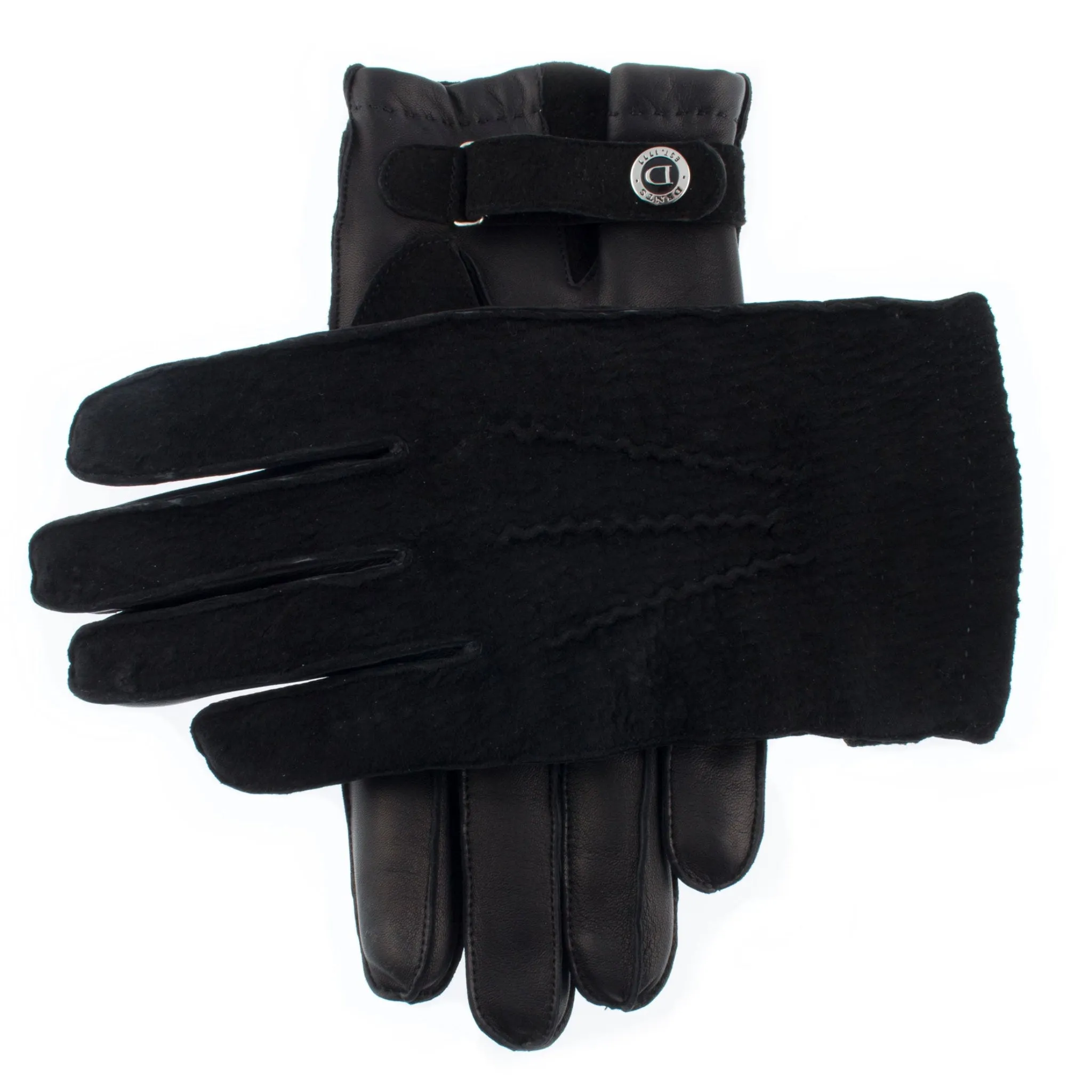 Men’s Heritage Three-Point Cashmere-Lined Sueded Peccary and Leather Gloves sold by Dents Gloves
