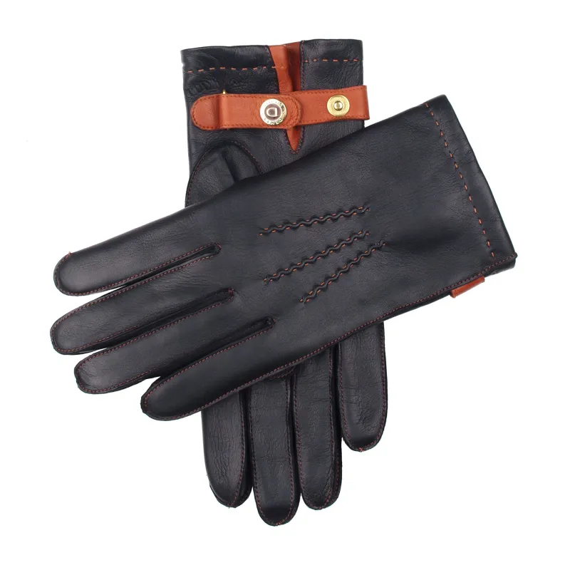 Men's Heritage Three-Point Cashmere-Lined Leather Gloves with Colour Contrast sold by Dents Gloves