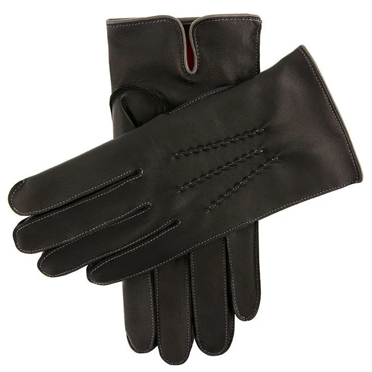 Men's Heritage Three-Point Cashmere-Lined Leather Gloves with Colour Contrast Details sold by Dents Gloves