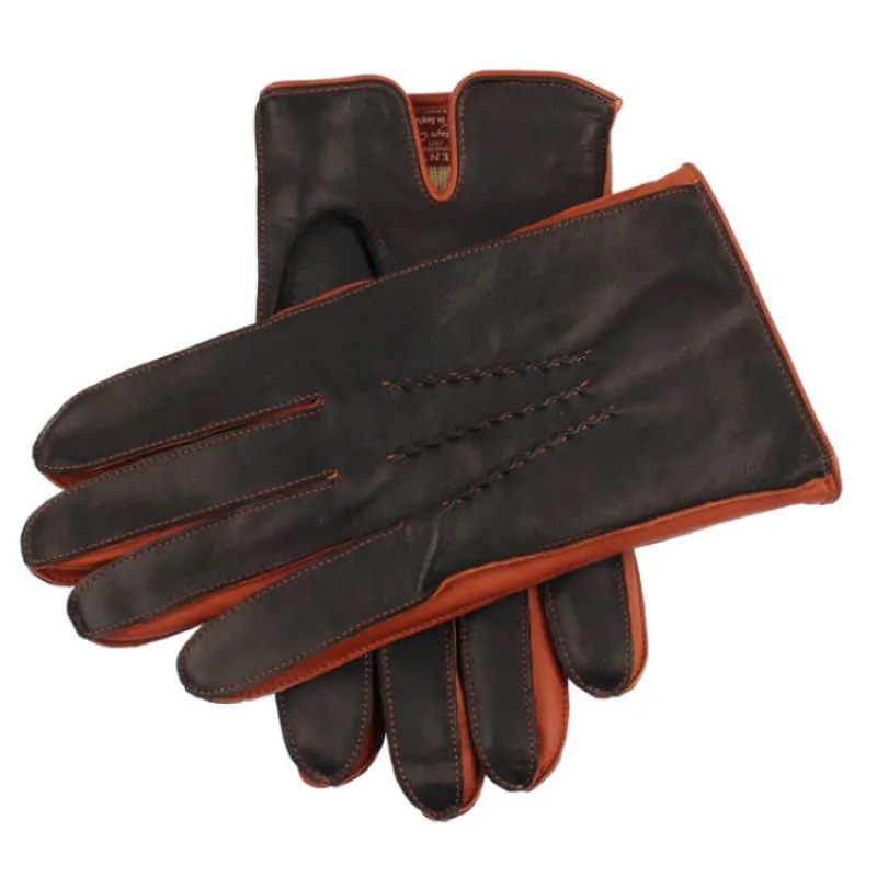 Men's Heritage Three-Point Cashmere-Lined Leather Gloves with Contrast Details sold by Dents Gloves