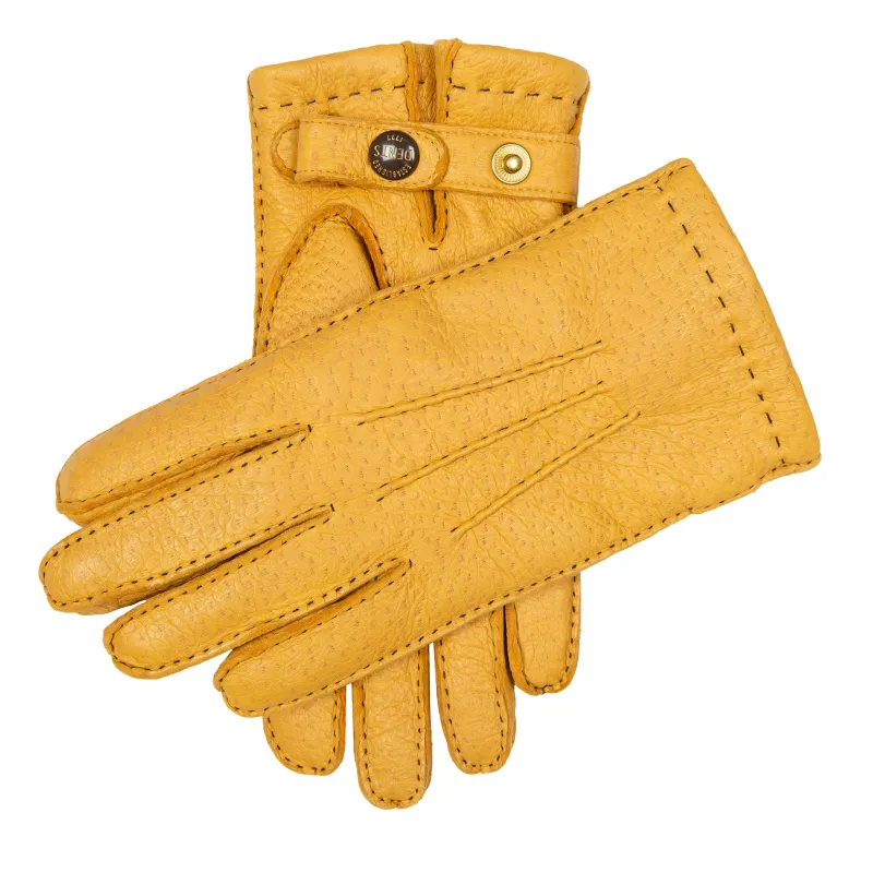 Men’s Heritage Handsewn Three-Point Fur-Lined Peccary Leather Gloves sold by Dents Gloves