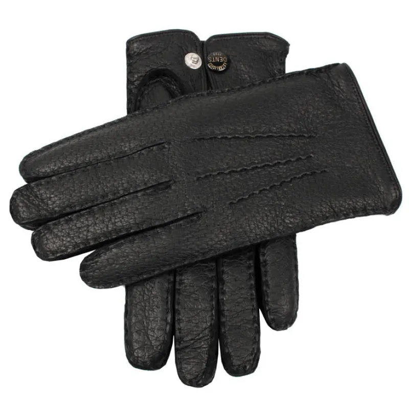 Men's Heritage Handsewn Three-Point Cashmere-Lined Peccary Leather Gloves sold by Dents Gloves