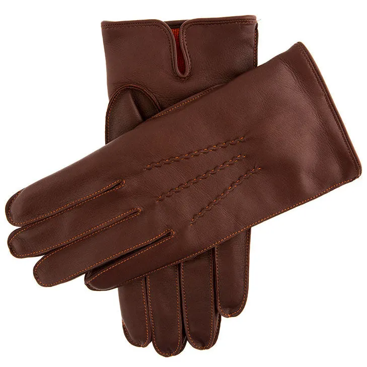Men's Heritage Three-Point Cashmere-Lined Leather Gloves with Colour Contrast Stitching sold by Dents Gloves product image thumbnail 2