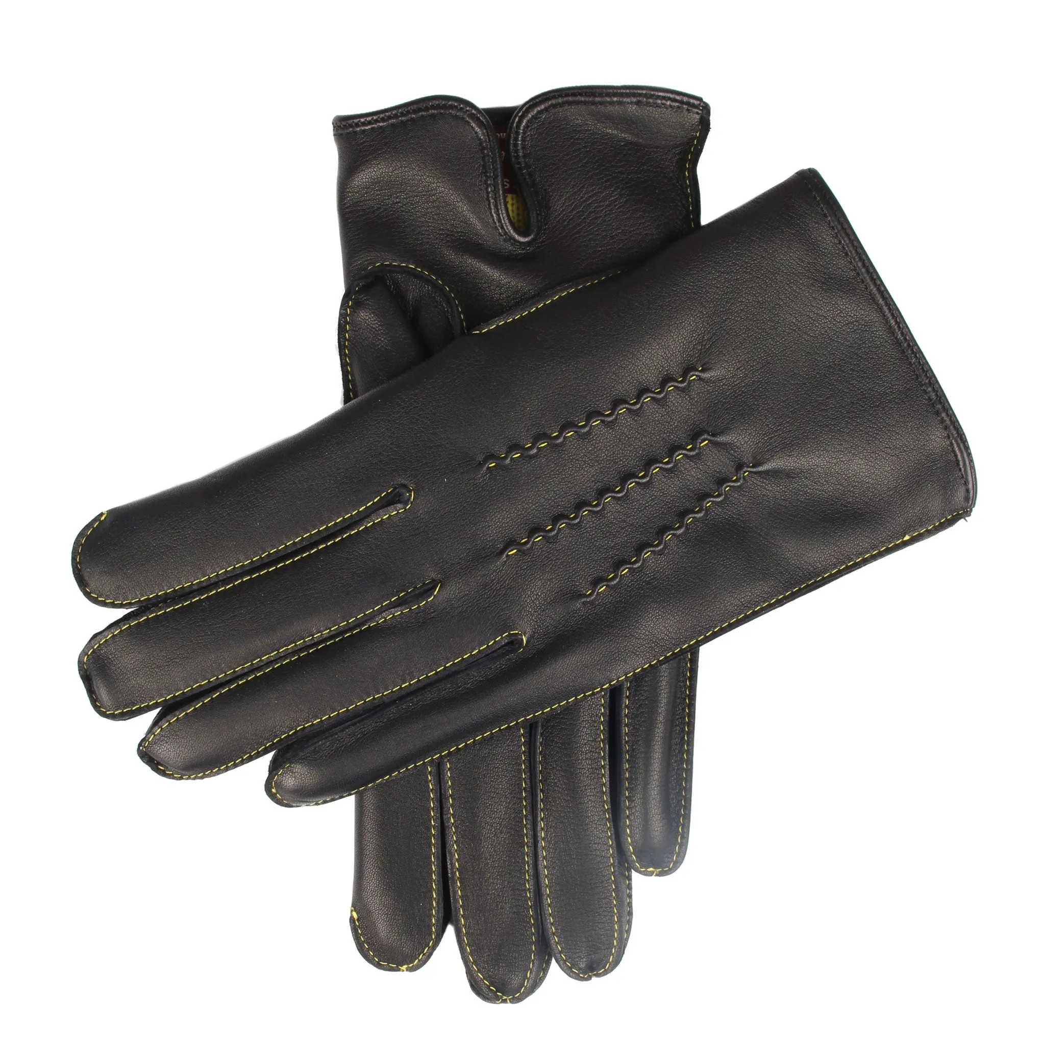 Men's Heritage Three-Point Cashmere-Lined Leather Gloves with Colour Contrast Stitching sold by Dents Gloves product image thumbnail 3